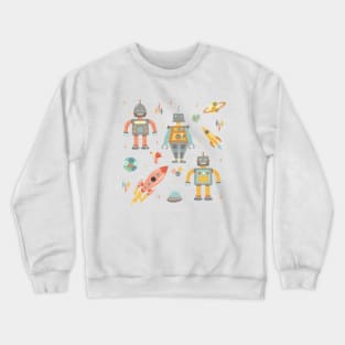 Vintage Inspired  Robots in Space Crewneck Sweatshirt